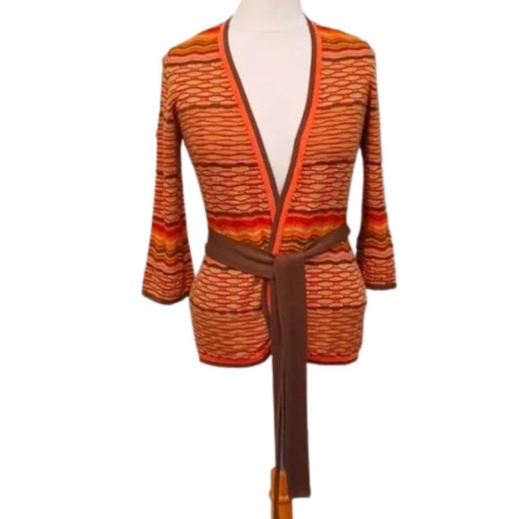 BCBG Vivien Open Front Belted Cotton Blend Cardigan- Sz. Sm - Picture 1 of 12